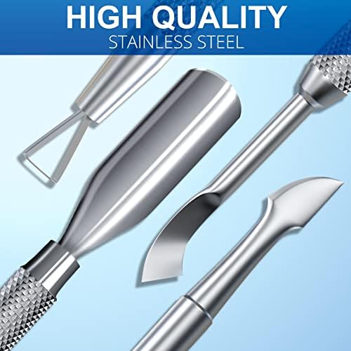 2PCS Metal Silver Cuticle Pusher Tool and Scraper Nail Pusher - Image 7