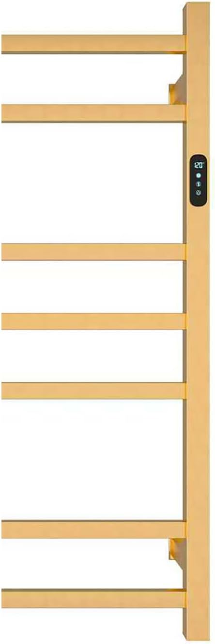 7 Bars Luxury Towel Warmers Wall Mounted Heated Towel Rack, Towel Warmer Rack for Bathroom with Timer & Temperature Multi-Level Adjustable, Hardwired and Plug-in Compatible (Brushed Gold)