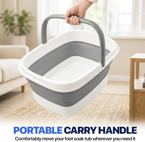 Collapsible Foot Soaking Tub Foldable Foot Bath Soak Tub Basin for Home Spa - Image 6