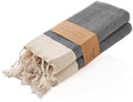 BAY LAUREL Turkish Hand Towel – Pack of 2 | Soft & Absorbent Decorative Towels for Bathroom, Hand, Face, Hair, Gym, Yoga, SPA, Kitchen & Tea | Boho Decor(Dark Gray, Herringbone 16X40 Inches (Set of 2) by BayLaurel