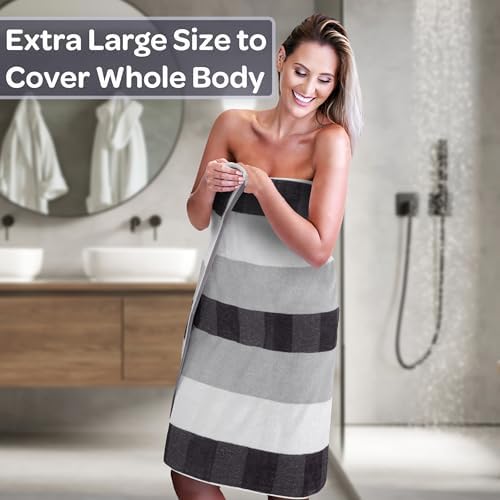 Lavish Home Bathroom Towels Set, Bathroom Accessories, Charcoal, Set of 6 - Image 2