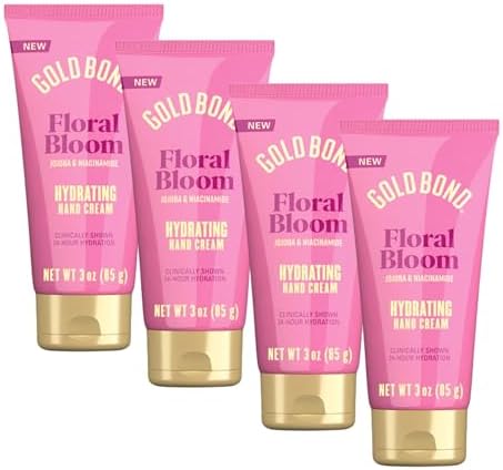 Gold Bond Floral Bloom Hydrating Hand Cream Set, Lightweight Everyday with Jojoba to Hydrate Skin & Niacinamide to Help Restore Skins Moisture Barrier, Fresh Floral Bloom Scent, 3 Ounce (Pack of 24) by GoldBond