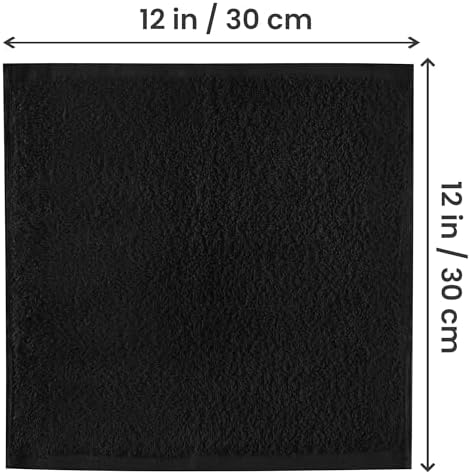 Utopia Towels 24 Pack Washcloths, 12x12 in, 100% Cotton, Black - Image 2