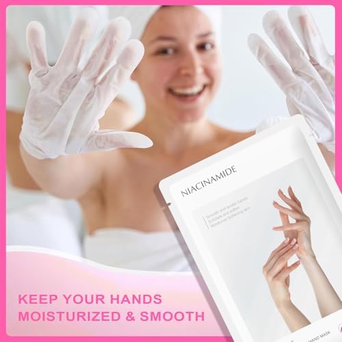 5Packs Hand Mask with Niacinamide, Deep Hydration Hand for Dry Cracked Skin, Nourishing Care with Shea Butter & Vitamin E, SPA at Home, 6.3oz - Image 4