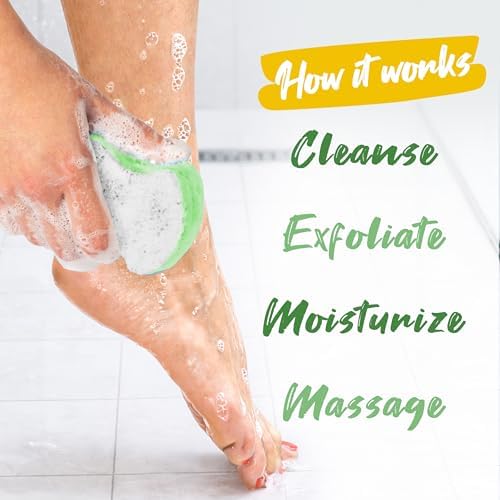 Spongeables Pedi Scrub Foot Exfoliating 20+ Wash Sponge, Citron Eucalyptus, 3 Count - Image 4