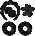 Spa Headband Set Washing and makeup sponge hair hoop suit bath towel cloth for cleaning the face or bath beam. (Black, Average code) by Pezlun