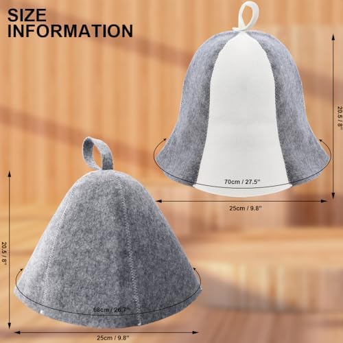2 Pack Wool Sauna Hat Ukrainian Banya Cap for Men Women Bath House - Image 4