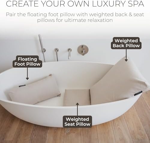BADESOFA® Luxury Bathtub Pillow for Feet in Ivory Pearl, Quick-Drying - Image 5