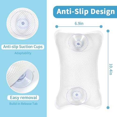 Luxury Bath Pillow, Slip-Resistant Neck & Back Support - Image 5