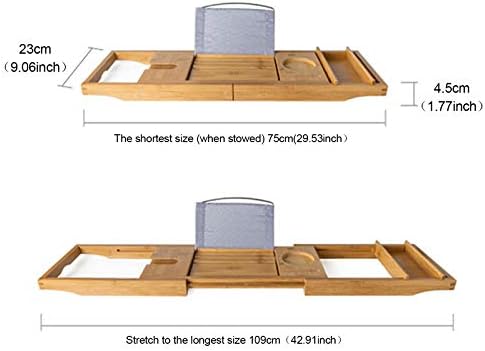 Bath Caddy Tray for Tub, Bamboo Bathtub Tray Caddy 29.5-42.9 inch Expandable with Wine Glass Holder, Book Stand and Phone Slot Luxury Bubble Bath Accessories & Spa Decor Distinctive Gift - Image 5