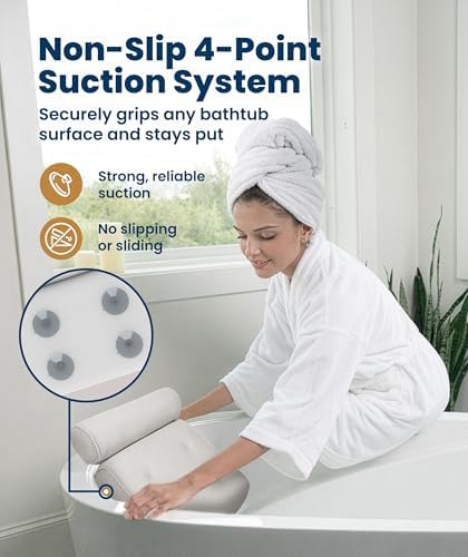 Everlasting Comfort Luxury Bath Pillow for Tub – Quick-Dry 4D Mesh – White - Image 3