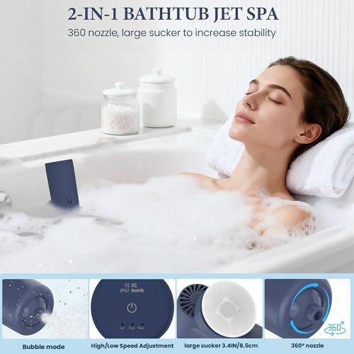 Bath Jets for Tub, Cordless IPX7 Rechargeable Bath Jet or Bubble Modes - Image 3