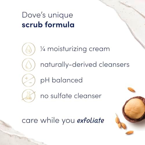 Dove Scrub Macadamia Rice Milk Body Scrub Exfoliates and Deeply, 15 Ounce (Pack of 12) - Image 4
