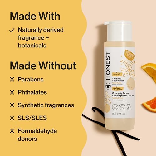 The Honest Company Shampoo & Body Wash, Citrus Vanilla Refresh, 18 fl oz - Image 4