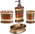 Zahari Home 4pc Contempo Stylish Bathroom Accessories Set Shower Soap Dispenser, Tumbler, Tooth Brush Holder and Soap Holder Luxury Contemporary Decor Unique Design Modern Bathroom Shower Set by ZahariHome