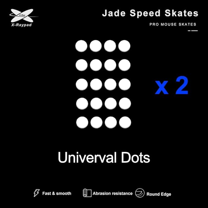 X-Raypad Jade Speed Mouse Skates, Offers Excelent Wear Resistance, Speed & Control Abrasion Resistance, Curved Edge, Move More smoothly, Suitable for Cloth Mouse Pads & Glassmouse Pads (Jade)