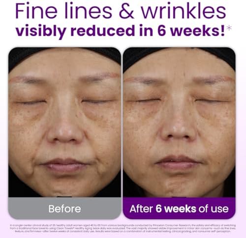 Clean Skin Club Clean Towels XL® Original 50 Ct + Healthy Aging 10ct Travel Pack Duo, 100% USDA Biobased Disposable Face Towels, Makeup Remover Dry Wipes, Ultra Soft, Smooths Fine Lines & Wrinkles - Image 2