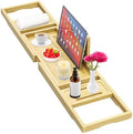 Premium Bathtub Tray - Expandable Bamboo Wooden Bath Trays for Bathub - Bath Tub Table Tray for Bathtub/Tub,Adjustable Size, Fits Most Tubs by Banlilu