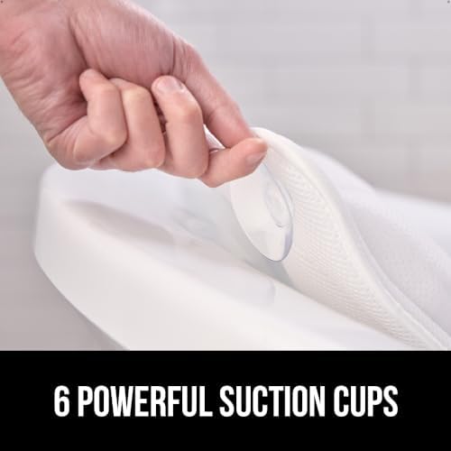 GORILLA GRIP Bath Pillow for Tub, 6 Strong Suction Cups, 4D Mesh, White - Image 4