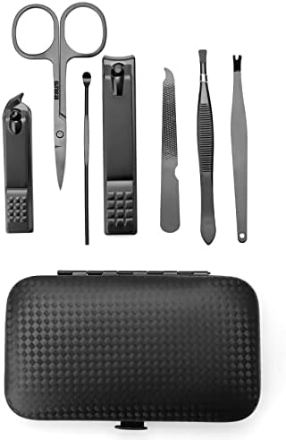 NZKNP 7 in 1 Travel Manicure Set with Case,Nail Grooming Kit Tools for Care,Fathers Day Dad Husband Gifts,Stocking Stuffers for Men Teen Boys,Pedicure Clipper Cleaning Cuticle,Business Trip Essentials - Image 2