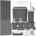 XLHOMO Bathroom Set - 25PC Grey Bathroom Set with Shower Curtain and Rugs by BetterbathroomwithXLHOME