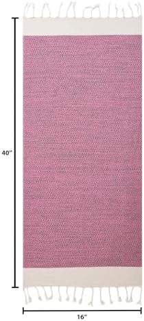 BAY LAUREL Turkish Hand Towel – Pack of 2 | Soft & Absorbent Decorative Towels for Bathroom, Hand, Face, Hair, Gym, Yoga, SPA, Kitchen & Tea | Boho Decor (Fuchsia, Diamond 16x40 Inches (Set of 2) - Image 5
