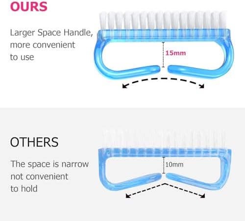 Larbois Handle Grip Nail Brush, Hand Fingernail Brush Cleaner Scrubbing Kit Pedicure for Toes and Nails Men Women (4 Pack) (Color-7) - Image 2