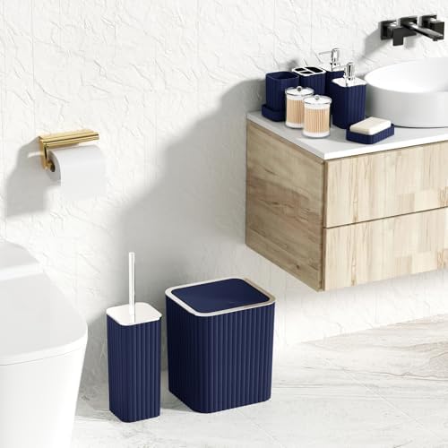 XLHOMO Bathroom Accessories Set - Gorgeous Blue Bathroom Set, 10PC - Image 5