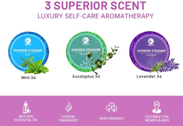 Shower Steamers Aromatherapy Gifts for Women, 18-Pack Organic Eucalyptus Lavender Mint Essential Oil Shower Bombs, Self Care Stress Relief Birthday or Easter Basket Stuffers Gifts for Mom/Wife/Friends
