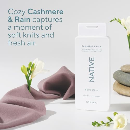 Native Clean Body Wash, Gentle & pH-balanced for Sensitive Skin, 24-Hr Freshness for Women & Men, Vegan & Cruelty-Free, Free of Sulfates, Parabens & Phthalates, Cashmere & Rain, 18 fl oz - Image 5