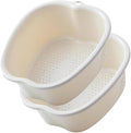 Foot Soaking Tub Sturdy Soaking Feet Bucket Large Size Foot Basin Thickened Massager Tub with Raised Massage Nodes Exfoliation Callus Pedicure Foots Spa Bath Bucket (2 PCS White)