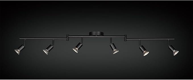 Globe Electric 59693 6-Light Foldable Track Lighting Kit, Matte Black Finish, Adjustable Heads, Bendable Arms, GU10 Base, Dimmable, Modern Industrial Style