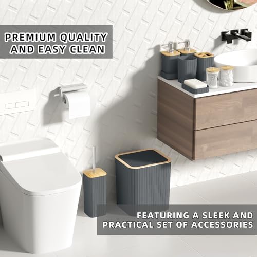 XLHOMO Bathroom Set - 25PC Grey Bathroom Set with Shower Curtain and Rugs - Image 5