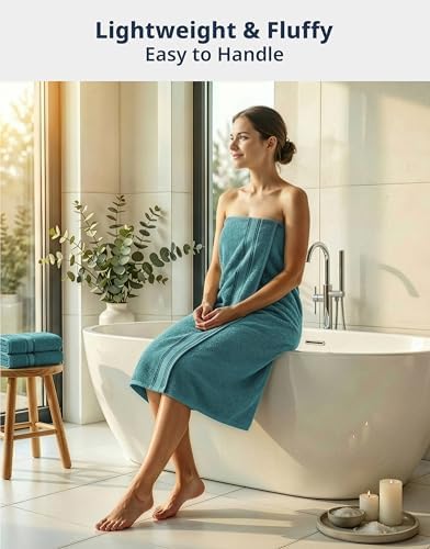 LANE LINEN Bath Towel Set 100% Cotton 12 Piece Soft Absorbent - Teal - Image 2
