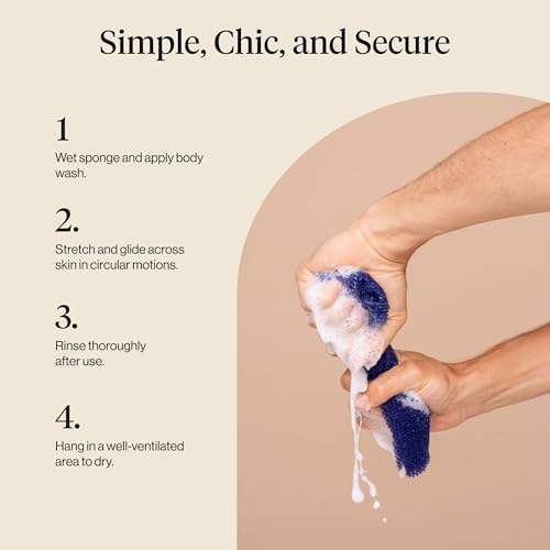Kitsch African Net Sponge – Exfoliating Body Scrubber – Ocean Blue, 3 Pcs - Image 7