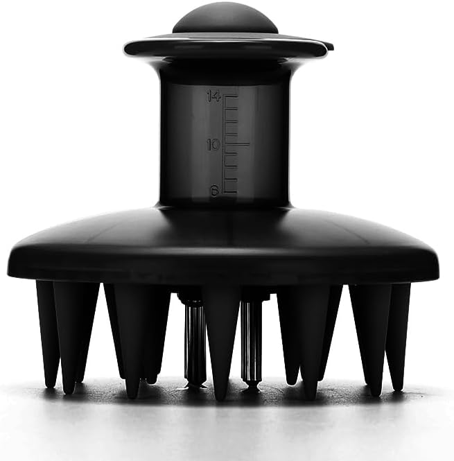 Hair Oil Applicator & Scalp Massager – Soft Silicone Bristles to Remove Dandruff, Leak-Proof Applicator for Hair Growth Oils, Serums & Treatments – Even Distribution, Gentle Massage (Black)