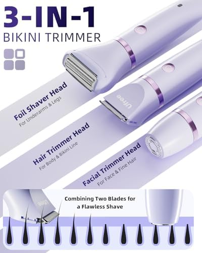 Ufree 3-in-1 Bikini Trimmer Electric Razors for Women, Gifts for Women - Image 2