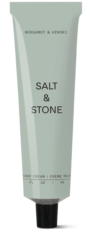 Salt & Stone Hand Cream for Women & Men | Hydrates, Nourishes & Softens Skin | Restores Dry Cracked Hands | Fast-Absorbing | Cruelty-Free & Vegan | Bergamot & Hinoki 2 fl oz
