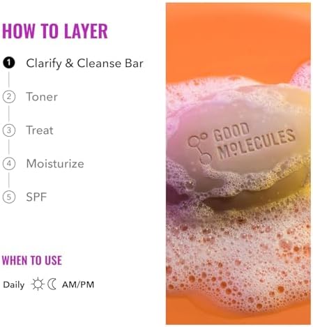 Good Molecules Clarify and Cleanse Bar, Salicylic Acid Bar Soap, Pack of 2 - Image 6
