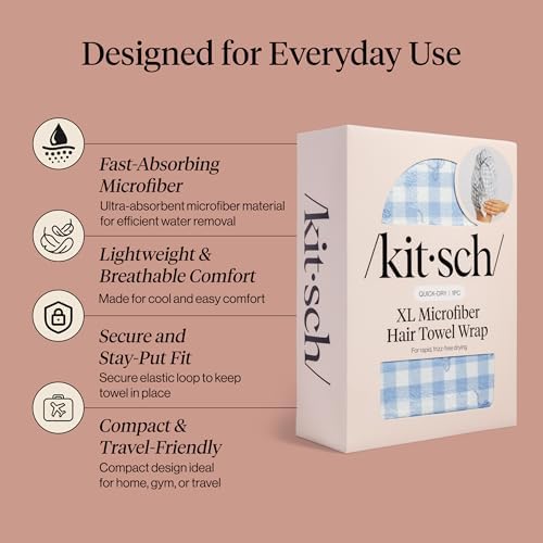 Kitsch XL Microfiber Hair Towel Wrap for Women - Image 3