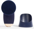 SoniGlow Silicone Face Scrubber/Facial Cleansing Brush – Electric Vibrating Skincare Scrubber Tool for Deep Pore Cleansing, Gentle Massage, Makeup Removal, Waterproof and Rechargeable (Navy)
