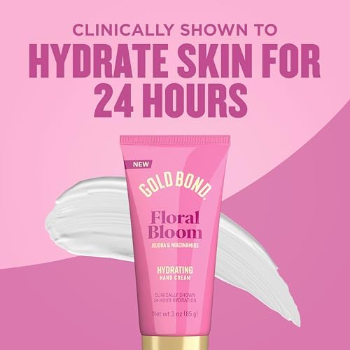 Gold Bond Floral Bloom Hydrating Hand Cream Set, Lightweight Everyday with Jojoba to Hydrate Skin & Niacinamide to Help Restore Skins Moisture Barrier, Fresh Floral Bloom Scent, 3 Ounce (Pack of 24) - Image 6