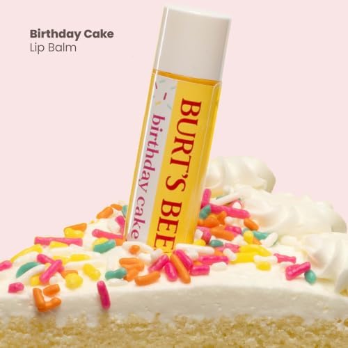 Burts Bees Birthday Kit, Birthday Cake Lip Balm, 100% naturally derived lip balm gift set, Refreshing Sheet Mask with Cucumber, Calming Sheet Mask with Rose, 0.15 oz./0.33 oz./0.33 oz. - Image 4