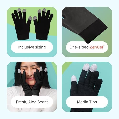 ZenToes Moisturizing Gloves for Dry Hands, Gel Lined, 1 Pair (Large) - Image 3