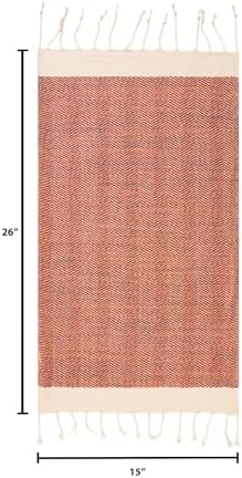 BAY LAUREL Turkish Hand Towel – Pack of 2 | Soft & Absorbent Decorative Towels for Bathroom, Hand, Face, Hair, Gym, Yoga, SPA, Kitchen & Tea | Boho Decor (Orange, Herringbone 15x26 Inches (Set of 2) - Image 5