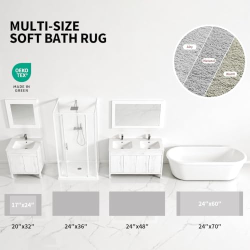 ILANGO Bathroom Rugs 60" × 24", Extra Soft Absorbent Microfiber Bath Rugs - Image 4