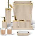 XLHOMO Bathroom Accessories Set - Gorgeous 10PC Beige Bathroom Set by BetterbathroomwithXLHOME