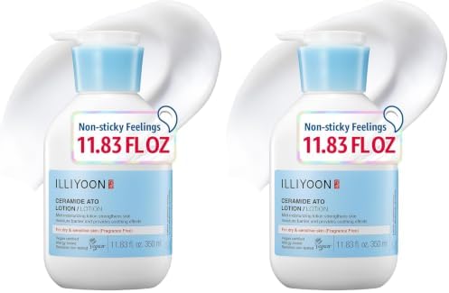 Illiyoon Ceramide Ato Lotion | Lightweight Moisturizer for Dry & Sensitive Skin, Barrier Repair for Face & Body, Mild for Babies, Vegan Certified, Korean Skin Care, 11.83 fl.oz. (Pack of 2) by ILLIYOON
