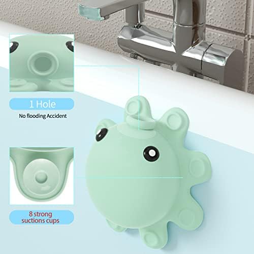 Bathtub Overflow Drain Cover Tub - Silicone Bathroom Overflow Drain Cover, Bath Tub Overflow Cover, Bathroom Spa Accessories, Adds Inches of Water for Deeper&Warmer Bath，Aqua Green - Image 2