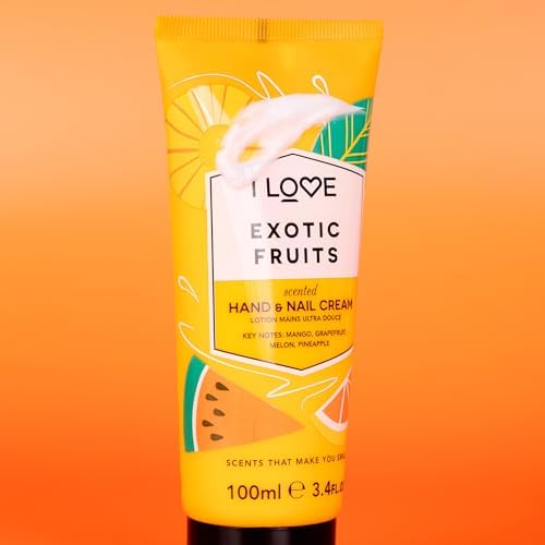I LOVE Exotic Fruit Scented Hand and Nail Cream - Hand Cream for Dry Hands - Vitamin E, Coconut Oil, and Shea Butter - Silicone Free - 3.4 oz - Image 3